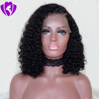 partie latérale noire courte Afro Kinky perruque bouclée pour les femmes afro-américaine Perruques synthétique résistant à la chaleur à court Kinky fibre cheveux