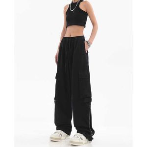 Zijzijpakbroeken voor vrouwen flodderige broeken y2k mode hoge taille rechte broek Harajuku vintage casual joggingbroeken