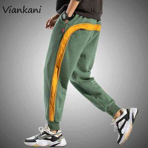 Side Striped Sweatpants Men 2022 Gloednieuwe Jogger Pants Men Mode Streetwear Hip Hop broek Manne Loose Fit Harem Pants G220713