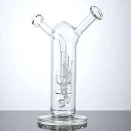 Sidecar Neck Hookahs Splashguard Inline Perc Conception unique Percolateur Dab Rigs Plate-forme pétrolière à la fois herbes et concentrés avec bol Nail Dome WP2285