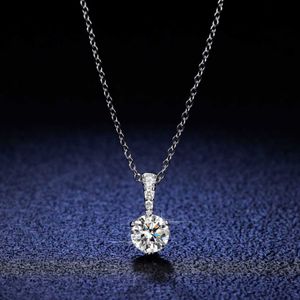 Sier 925 Sterling Pendant 1 Moissant Diamond Necklace Dames Fashion Classic Simple Three Claw Sier Pendant Collar Chain