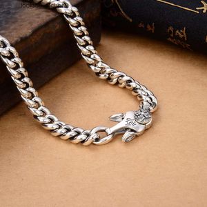 Sier Box Men's and Women's Necklace Retro Tank Chain Heavy Industry Fashion Trend high-end sfeer
