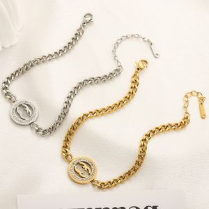 Sier Chain Gold Gedated roestvrij staal niet vervaagde sieradenontwerp voor vrouwen Love Gifts Designer Wedding Bracelet Groothandel