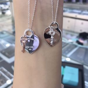 Sier Chain Initial Designer Heart Pendant Tiffanybead ketting vrouwen origineel modemerk tiffanyjewelry paar cadeau