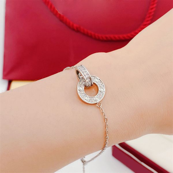 Joya de cadena Sier Pulsera de oro rosa Mujer y collar de hombre con el mismo modelo de boda Chirstmas Pulseras de San Valentín