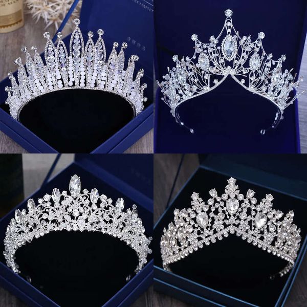 Sier diversa dorado color crystal coronas novias de tiara reina de moda para la cabeza de la corona accesorios de joyería para el cabello de boda