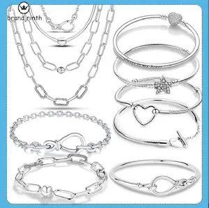 Sier voor Charms Sieraden Kralen Europese Kraal Hanger Diy Me Infinity Knoop Ketting Armband Femme Sieraden voor Vrouwen Gift