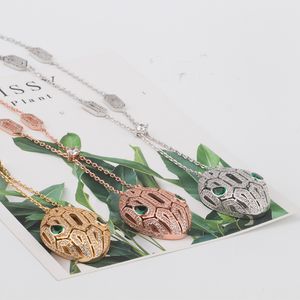 Sier Gold Chain Snake Diamond Hangers Lange kettingen voor vrouwen Trendy Mom Set Animal Designer sieradenfeest Kerstmis bruiloft Geschenken Meisjes Betrokkenheid