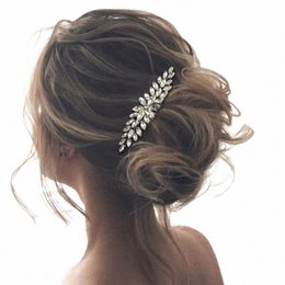 Sier peigne à cheveux pour femmes filles mariée invité Headdr accessoires de cheveux de mariage à la main strass pinces à cheveux chapellerie de mariée p8nm #