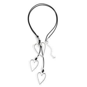 Sier coeur pendentif en cuir colliers Boho femmes déclaration bijoux Lariat collier livraison directe Dhgarden Ot3Um