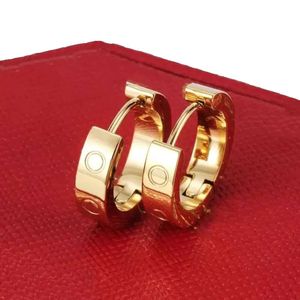 Sier Hoop Ronde Titanium Staal Rose Stud Goud Liefde voor Vrouw Prachtige Eenvoudige Mode Diamanten Dame Oorbellen Sieraden Cadeau