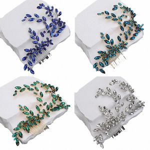 sier rhiaste Bridal Bandband Hair peign tendance handamde noire de mariage aciés aciés bleus rouges de fête de fête verte Tiaras y05g #