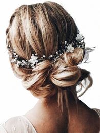 Sier Rose Gold Wedding Headband Crystal Rhineste FR Partes Novias Advalores de cabello de novia Adornos V7fr#