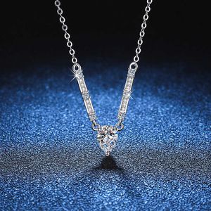 Sier S925 Sterling ketting Fashion Simple D Color Moissanite 80 Water Drop Pendant Moissanite Diamond ketting Kraagketting