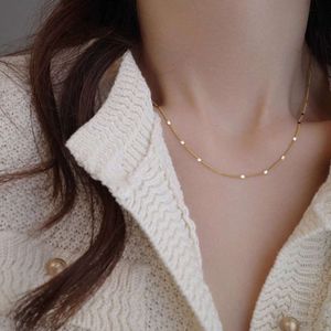 Sier Super S Sterling Shiny Pargin Necklace voor WomenSstars Plain Chain Niche Light Design Foldable Collarbone