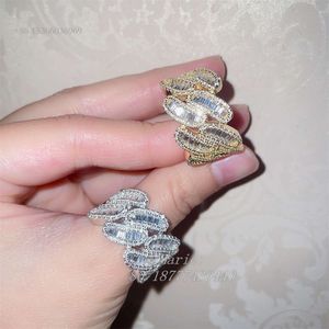 Sier avec VVS Moisanite Men Pinky Finger Hip Hop Bijoux Iced Out Ring