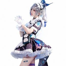 Sier Wolf Cosplay Doujin Maid Uniformes Costume Anime Jeu Hkai Star Rail Lolita Dr Apr Chaussettes Gants Accessoires Bijoux Z8la #