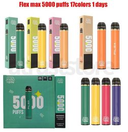 sigarette usa e getta Original Flex maxi 5000 bouffées 850mah12ml dispositif de pré-remplissage autorisation e-cigarette jetable 17 saveurs dispositif puff tornado Vape