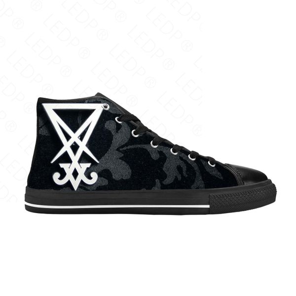 Sigil Lucifer Sceau de Satan Satanic Devil Gothic Casual Cloth Shoes High Top Colthfortable Breathable 3D Print Men Femme Sneakers
