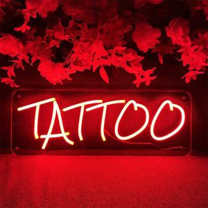 Teken Voor Tattoo Studio LED Light Business Neon Lights Nightlights Muur Opknoping Room Decor Verlichting Uithangbord HKD230706
