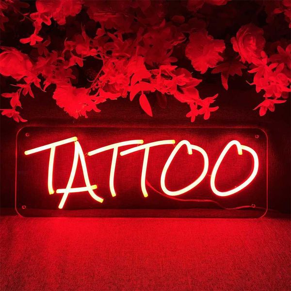 Signe pour tatouage Studio lumière LED affaires néons veilleuses tenture murale décor de chambre éclairage enseigne HKD230706