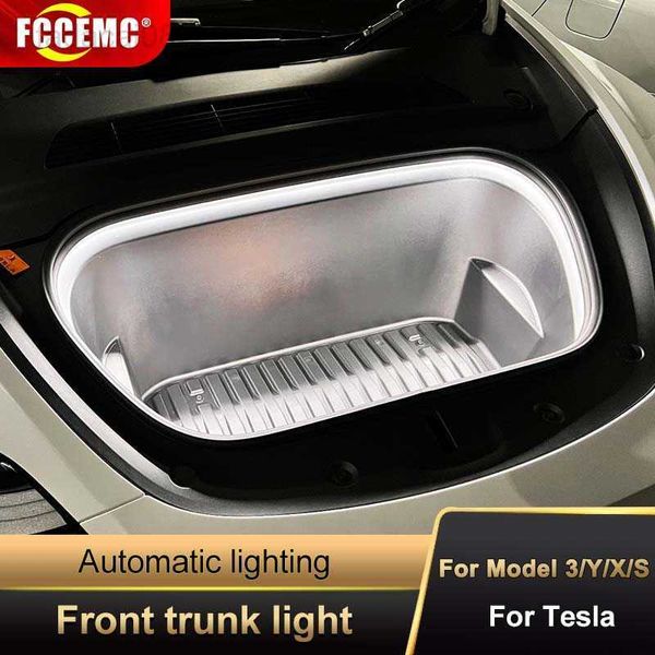 Señal LED Car Front Trunk Light Strip Easy Install Impermeable Flexible Auto Modificado Iluminación Lámpara de neón para Tesla 3 Model Y S X HKD230706