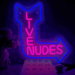 Sign LED Live Nudes Light Signs Slaapkamer Kantoor Muur Decor Party Decorations Neon Signage Art HKD230706