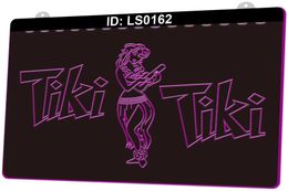 Teken LS0162 Tiki Bar Wajome Hula Dancer 3D-gravure LED-lichtbord Groothandel Retail
