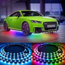 Teken Neon Auto Underglow Bodem APP Remote Sound Control RGB Flexibele LED Underbody Strip Licht Auto Decoratieve Ambient Lamp HKD230706