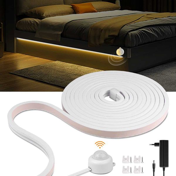 Sign PIR Motion Sensor COB LED Strip Neon Lights 320LEDS / M Étanche Led Tape Night Light Room Wall Backlight Lighting HKD230706