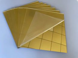 Panneaux de miroir doré en acrylique de 2mm d'épaisseur, feuille carrée en plastique, verre décoratif d'hôtel, lentille en plexiglas pas facile à casser