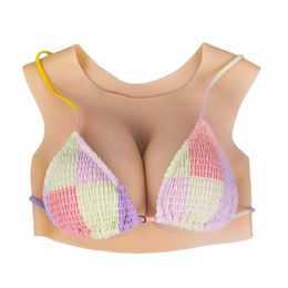 Plastron Sile col rond faux seins bonnet B-G coton élastique rempli pour les travestis livraison directe Dh8Dj