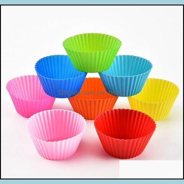 Sile Muffin Cupcake Mods 7 cm Colorf Cake Cup Mold Case Bakeware Maker Baking Mod Sqcrdu Sports2010 Drop Delivery 2021 Cocina Comedor Bar