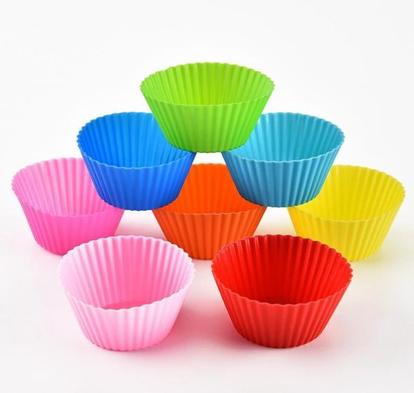 Sile Muffin Cupcake Molds 7cm Colorful Cake Cup Mold Case Bakeware Maker Molde para hornear sqcrDu sports2010