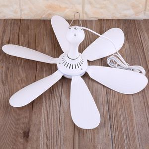 Ventilateur de plafond silencieux à 6 feuilles alimenté par USB avec télécommande et ventilateur suspendu à 4 vitesses