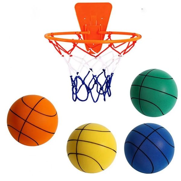 Basket-ball silencieux compressible muet balle rebondissante mousse haute densité balle de sport Dia 22/18 cm rebond Football sport jouets 231220