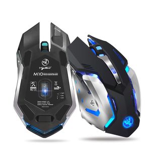 Souris sans fil de jeu silencieuse 2.4GHz 2000DPI souris rechargeables USB souris de jeu optique rétro-éclairage pour ordinateur portable