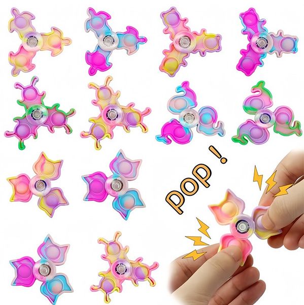 Silica Gel Fingertip Spinner Pop juguete Fidget Toys Infompupresidad Toy Giroscopio Estrés Alivio Juguete para niños Ansiedad de adultos