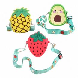 Silice Avocado Strawberry Crossbody Coin Sac Kid Kid Toddler Children Bag C82L #