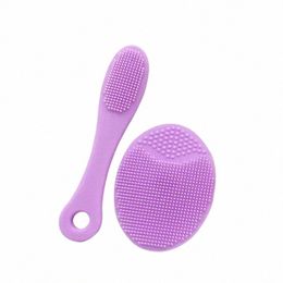 Brosse de nettoyage en silice avec poignée, goutte d'eau super douce, brosse à ailes pour le visage, brosse ronde pour le nettoyage des points noirs, instrument en silice 09IL #