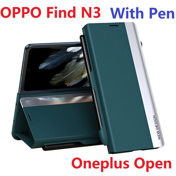 Livre à rabat pour Oneplus, étui ouvert latéral avec portefeuille à stylo, Protection du support en cuir, couverture OPPO Find N3