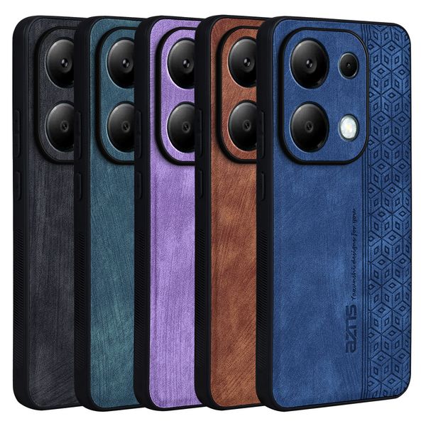 Coque de luxe en cuir PU pour Xiaomi, compatible modèles Redmi Note 13 Pro, 12, 12T, 13T, POCO X6, M6, X5, F5, C65, mat, souple, housse de Protection