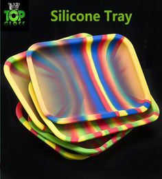 Plateau en silicone 200mm150mm20mm couleur mixte pot en silicone conteneur plat cire Dab silicone de qualité alimentaire plat en silicone tray9801155