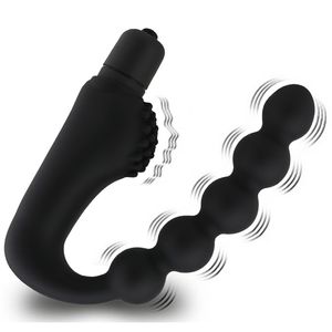 Silicona 10 Velocidades Anal Plug Próstata Masajeador Vibrador Butt Plugs 5 Beads Juguetes sexuales para mujer Hombre Producto adulto Sex Shop Sexo 220812