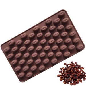 Silicone 55 Cavity Mini Coffee Beans Chocolate Sugarcraft Candy Mold Mould Fondant Cake Decorating Baking Pastry Tools 220815