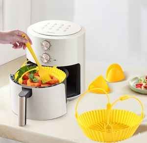 Silicone Air Fryer Liner Micro-ondes Gâteau Casseroles Cuisine Outil Grande Capacité Réutilisable Moule Accessoires Ensemble