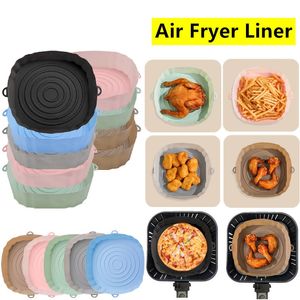 Friteuses à air en silicone Plats de cuisson Four Plateau de cuisson Cuisine Pizza Panier de poulet frit Tapis de gel de silice Airfryer Grill Pans T9I002598