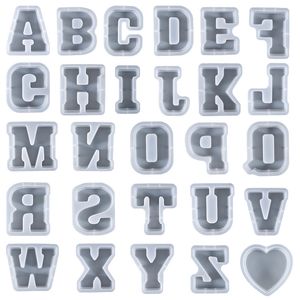 Silicone Alphabet Moule 26 Capital Grande Lettre Artisanat Outils 3D Chiffres Cristal Résine Époxy Moule DIY