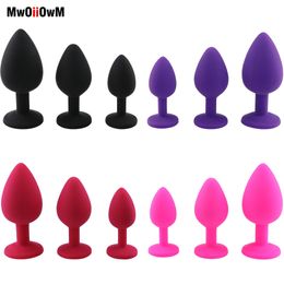 Silicone Anal Jewel Decoration Butt Plug Sex Sex Prostate Masseur Anus Toys for Women and Men Couple Gay 3 Tailles