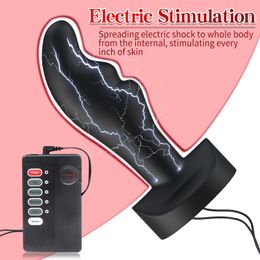 Siliconen anaalplug Electro sexy prostaatstimulator Elektrische schok Dildo Butt Kleine buttplug Staart Elektroshock speelgoed